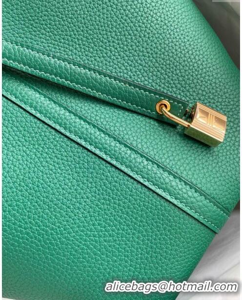 Super Quality Hermes Picotin Lock Bag 18cm/22cm in Taurillon Clemence Leather H0701 Velvet Green/Gold (Full Handmade)