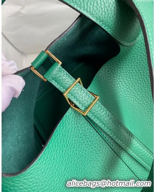 Super Quality Hermes Picotin Lock Bag 18cm/22cm in Taurillon Clemence Leather H0701 Velvet Green/Gold (Full Handmade)