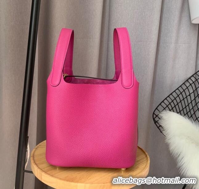 Best Price Hermes Picotin Lock Bag 18cm/22cm in Taurillon Clemence Leather H0701 Rosy/Gold (Full Handmade)