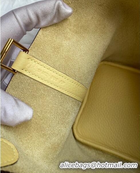 Buy New Hermes Picotin Lock Bag 18cm/22cm in Taurillon Clemence Leather H0701 Light Yellow/Gold (Full Handmade)