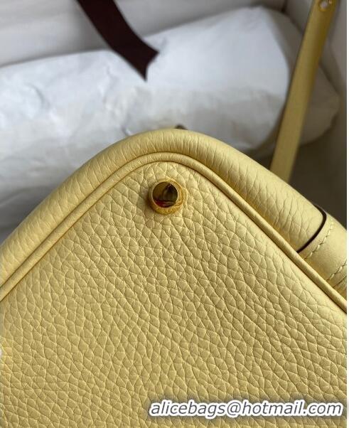 Buy New Hermes Picotin Lock Bag 18cm/22cm in Taurillon Clemence Leather H0701 Light Yellow/Gold (Full Handmade)