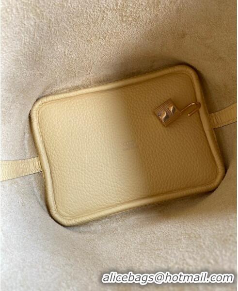 Buy New Hermes Picotin Lock Bag 18cm/22cm in Taurillon Clemence Leather H0701 Light Yellow/Gold (Full Handmade)