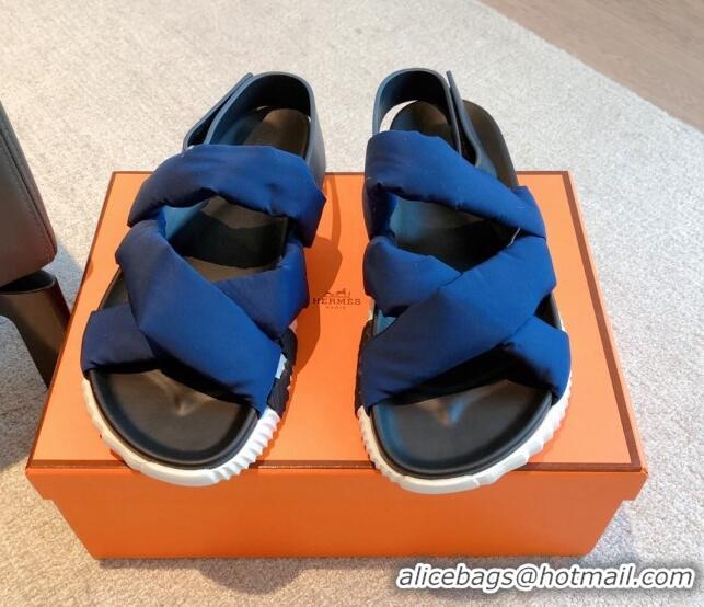 Best Price Hermes Electric Sandals in Technical Fabric Dark Blue 326106