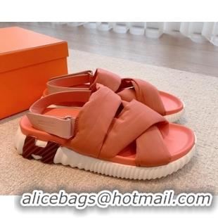 Good Quality Hermes Electric Sandals in Technical Fabric Peachy Pink 326108