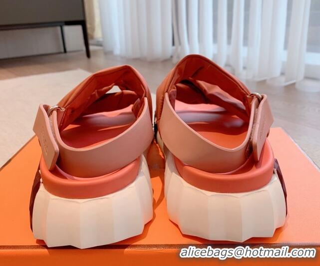 Good Quality Hermes Electric Sandals in Technical Fabric Peachy Pink 326108