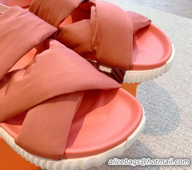 Good Quality Hermes Electric Sandals in Technical Fabric Peachy Pink 326108