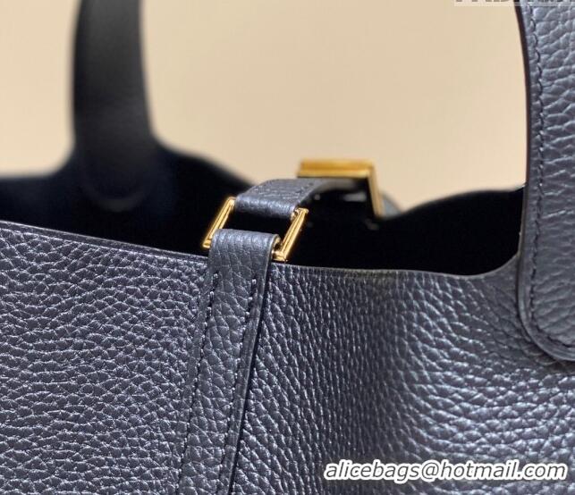 Top Quality Hermes Picotin Lock Bag 22cm in Togo Calfskin 11287 Black/Gold 2023