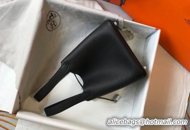 Promotional Hermes Picotin Lock Bag 18cm/22cm in Togo Calfskin 11287 Black/Silver 2023