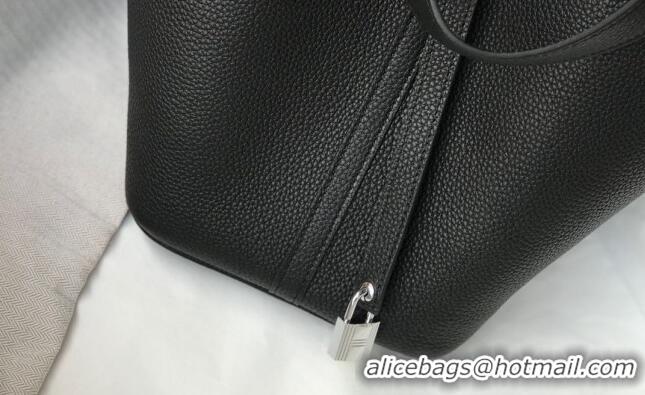 Promotional Hermes Picotin Lock Bag 18cm/22cm in Togo Calfskin 11287 Black/Silver 2023