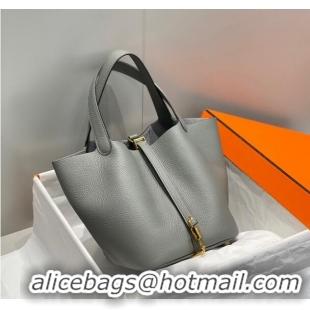 Best Quality Hermes Picotin Lock Bag 22cm in Togo Calfskin 11287 Cloud Grey 2023 