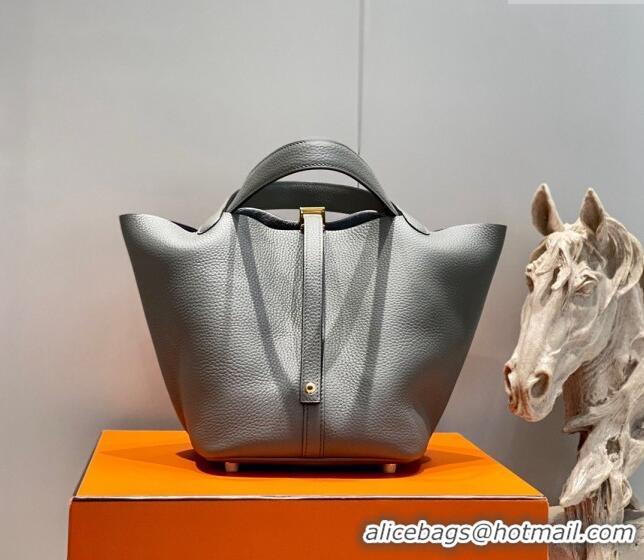 Best Quality Hermes Picotin Lock Bag 22cm in Togo Calfskin 11287 Cloud Grey 2023 