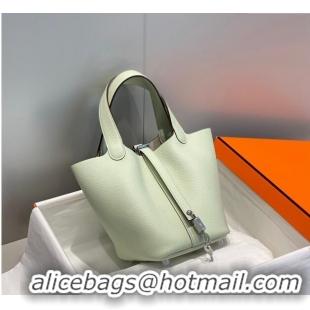 Reasonable Price Hermes Picotin Lock Bag 18cm in Togo Calfskin 11287 Bubble Green 2023