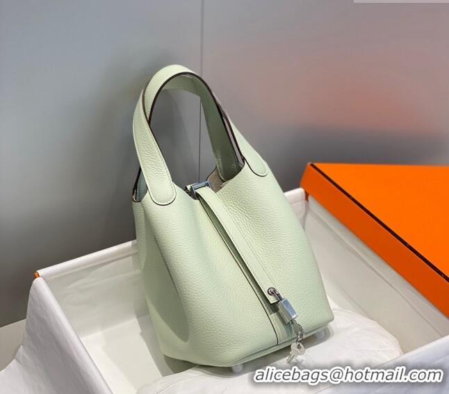 Reasonable Price Hermes Picotin Lock Bag 18cm in Togo Calfskin 11287 Bubble Green 2023