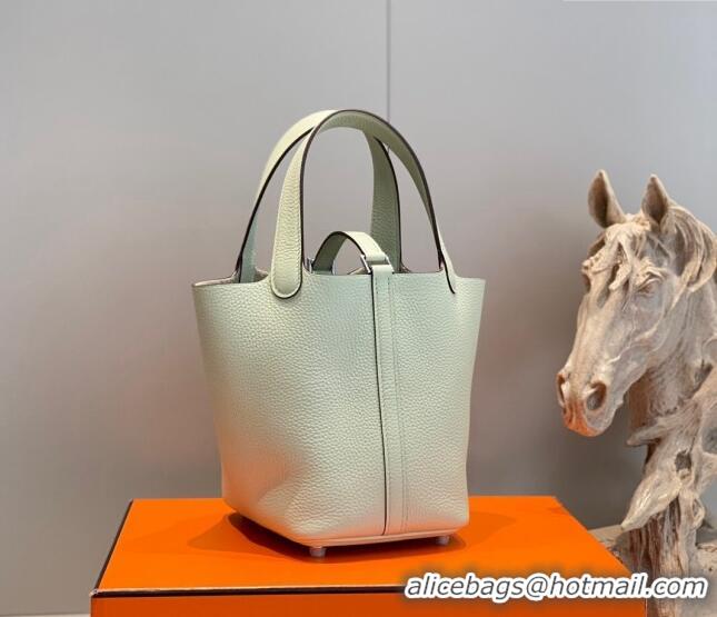 Reasonable Price Hermes Picotin Lock Bag 18cm in Togo Calfskin 11287 Bubble Green 2023