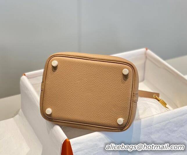 Buy Fashionable Hermes Picotin Lock Bag 18cm in Togo Calfskin 11287 Milky Tea Brown 2023