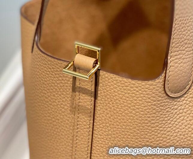 Buy Fashionable Hermes Picotin Lock Bag 18cm in Togo Calfskin 11287 Milky Tea Brown 2023