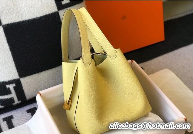 Unique Grade Hermes Picotin Lock Bag 18cm/22cm in Togo Calfskin 11287 Chick Yellow 2023