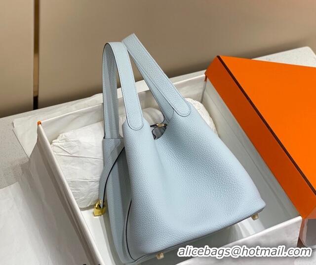 Top Quality Hermes Picotin Lock Bag 22cm in Togo Calfskin 11288 Grail Blue 2023