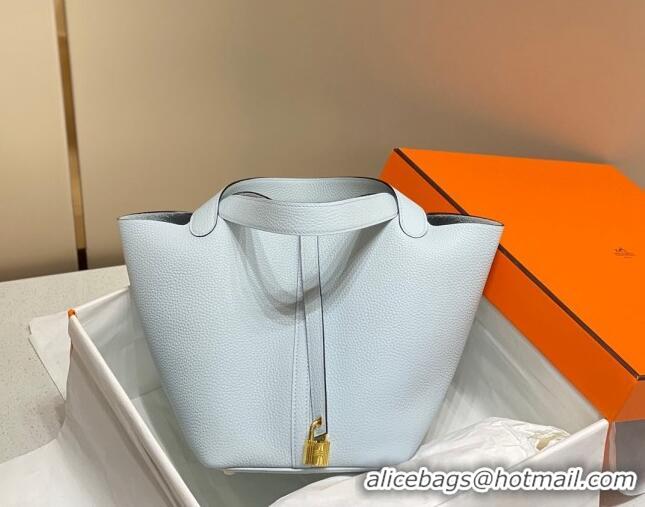 Top Quality Hermes Picotin Lock Bag 22cm in Togo Calfskin 11288 Grail Blue 2023