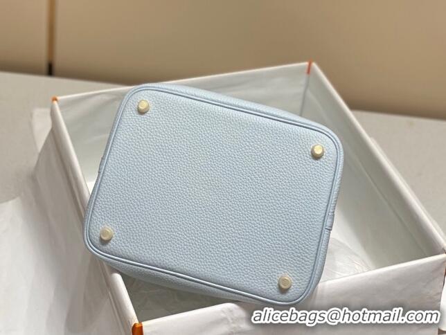 Top Quality Hermes Picotin Lock Bag 22cm in Togo Calfskin 11288 Grail Blue 2023