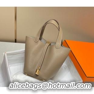 Traditional Specials Hermes Picotin Lock Bag 18cm/22cm in Togo Calfskin 11287 Dove Grey 2023