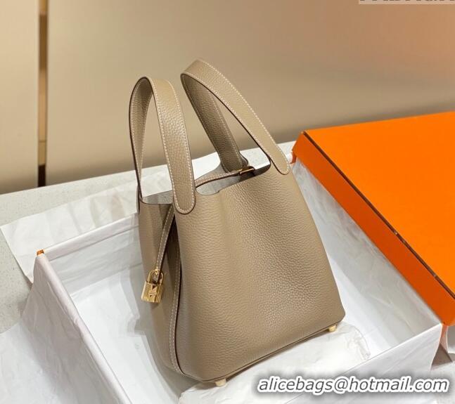 Traditional Specials Hermes Picotin Lock Bag 18cm/22cm in Togo Calfskin 11287 Dove Grey 2023