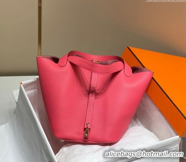 Super Quality Hermes Picotin Lock Bag 18cm/22cm in Togo Calfskin 11287 Rose Lipstick Pink 2023