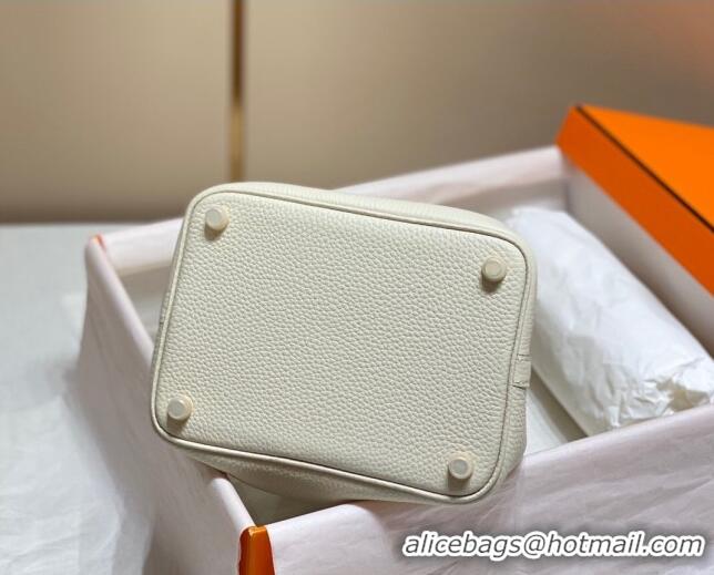 Top Quality Hermes Picotin Lock Bag 18cm/22cm in Togo Calfskin 11287 Cream White/Gold 2023