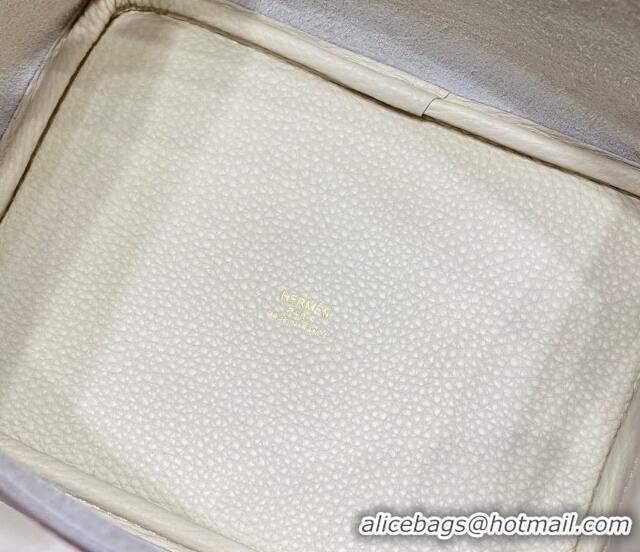 Top Quality Hermes Picotin Lock Bag 18cm/22cm in Togo Calfskin 11287 Cream White/Gold 2023