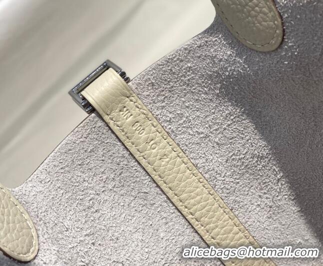 Luxurious Hermes Picotin Lock Bag 18cm/22cm in Togo Calfskin 11287 Cream White/Silver 2023