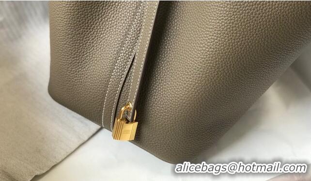 Top Quality Hermes Picotin Lock Bag 18cm in Togo Calfskin Elephant 11287 Grey/Gold 2023