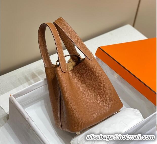 Trendy Design Hermes Picotin Lock Bag 18cm/22cm in Togo Calfskin 11287 Golden Brown/Gold 2023