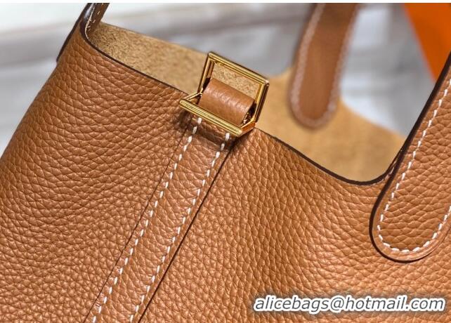 Trendy Design Hermes Picotin Lock Bag 18cm/22cm in Togo Calfskin 11287 Golden Brown/Gold 2023