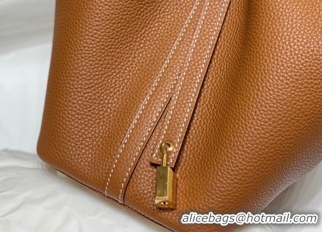 Trendy Design Hermes Picotin Lock Bag 18cm/22cm in Togo Calfskin 11287 Golden Brown/Gold 2023