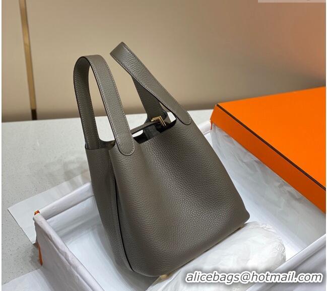 Inexpensive Hermes Picotin Lock Bag 18cm/22cm in Togo Calfskin 11287 Dark Cloud 2023