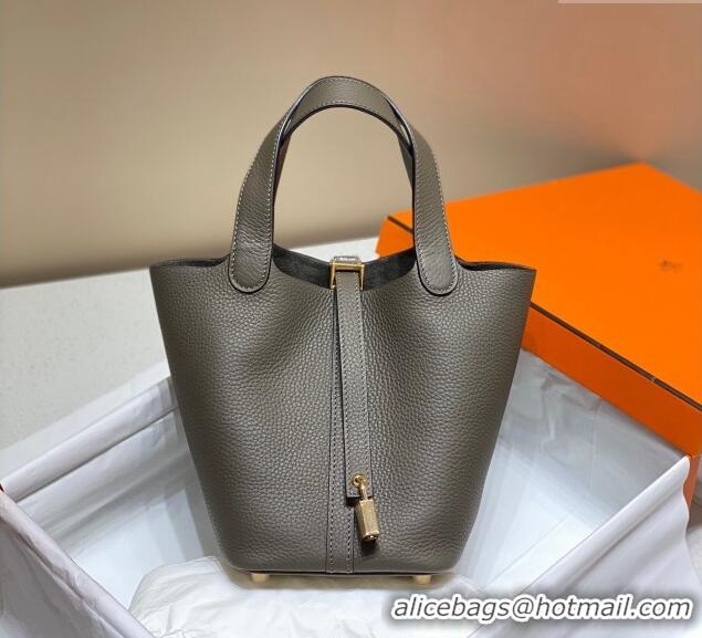 Inexpensive Hermes Picotin Lock Bag 18cm/22cm in Togo Calfskin 11287 Dark Cloud 2023