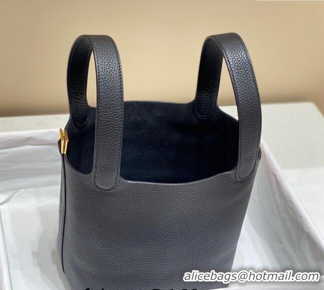 Super Quality Hermes Picotin Lock Bag 18cm in Togo Calfskin 11287 Black/Gold 2023