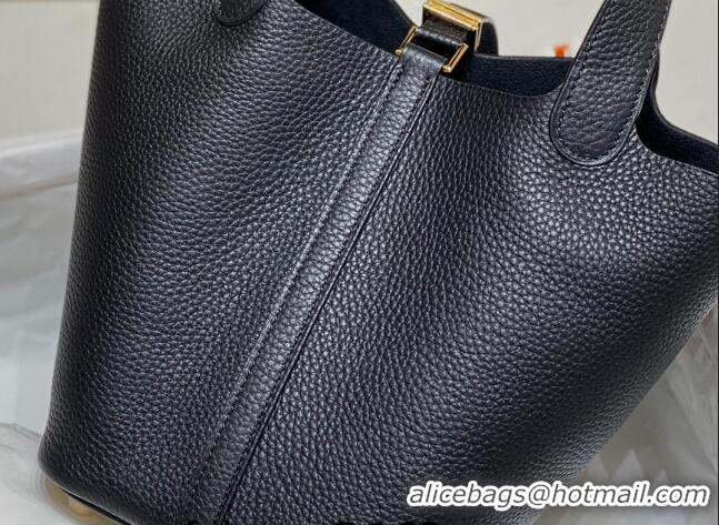 Super Quality Hermes Picotin Lock Bag 18cm in Togo Calfskin 11287 Black/Gold 2023