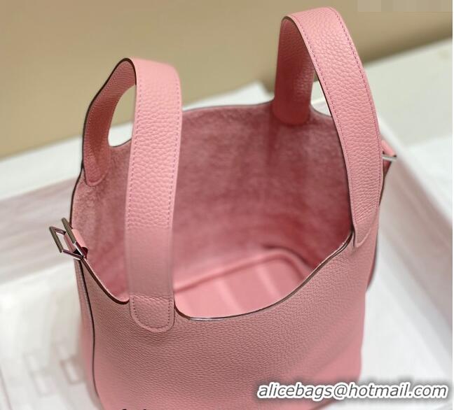 Promotional Hermes Picotin Lock Bag 18cm/22cm in Togo Calfskin 11287 Cream Pink/Silver 2023