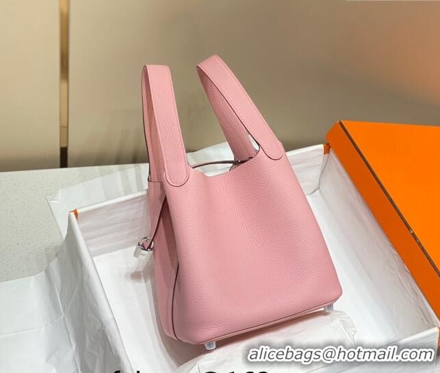 Promotional Hermes Picotin Lock Bag 18cm/22cm in Togo Calfskin 11287 Cream Pink/Silver 2023