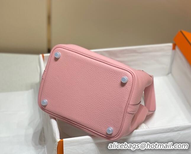 Promotional Hermes Picotin Lock Bag 18cm/22cm in Togo Calfskin 11287 Cream Pink/Silver 2023