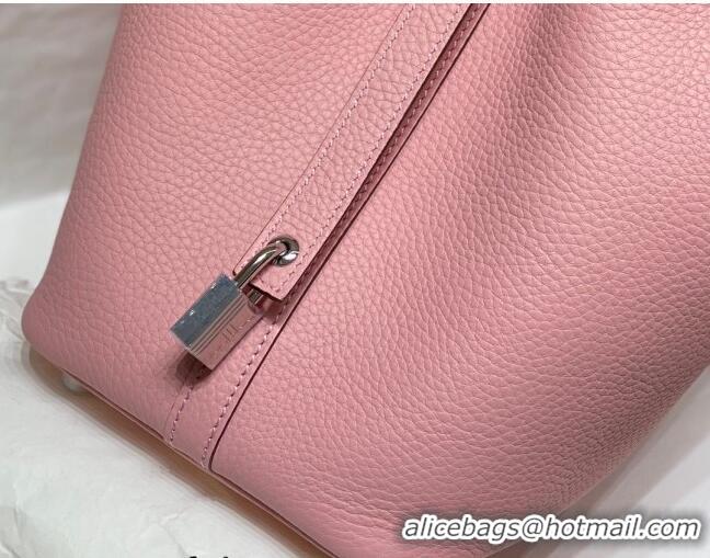 Promotional Hermes Picotin Lock Bag 18cm/22cm in Togo Calfskin 11287 Cream Pink/Silver 2023