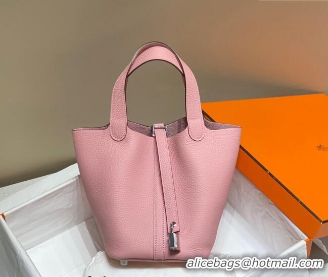 Promotional Hermes Picotin Lock Bag 18cm/22cm in Togo Calfskin 11287 Cream Pink/Silver 2023