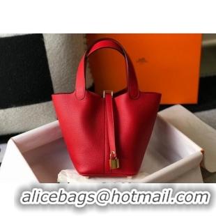 Super Quality Hermes Picotin Lock Bag 18cm/22cm in Togo Calfskin 11287 Red/Gold 2023