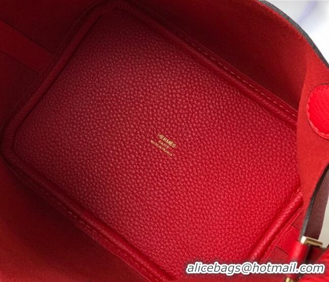 Super Quality Hermes Picotin Lock Bag 18cm/22cm in Togo Calfskin 11287 Red/Gold 2023