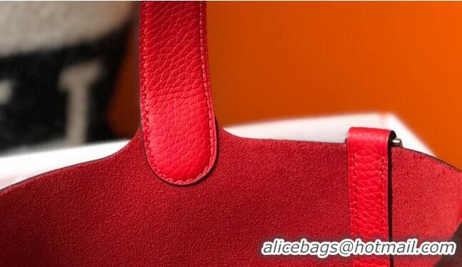 Super Quality Hermes Picotin Lock Bag 18cm/22cm in Togo Calfskin 11287 Red/Gold 2023