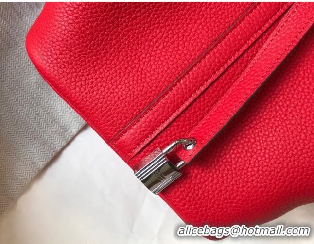 Top Quality Hermes Picotin Lock Bag 18cm/22cm in Togo Calfskin 11287 Red/Silver 2023