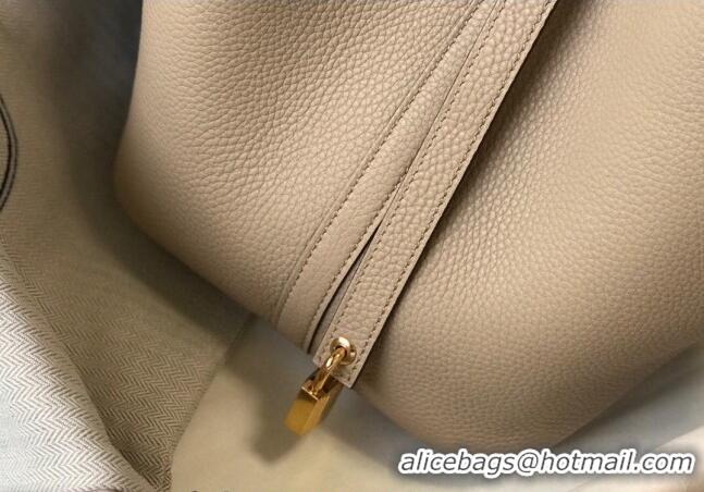 Best Price Hermes Picotin Lock Bag 18cm/22cm in Togo Calfskin 11287 Golden Brown/Silver 2023