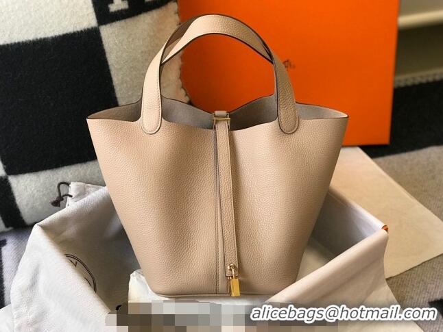 Best Price Hermes Picotin Lock Bag 18cm/22cm in Togo Calfskin 11287 Golden Brown/Silver 2023