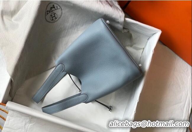 New Fashion Hermes Picotin Lock Bag 18cm/22cm in Togo Calfskin 11287 Line Blue/Silver 2023